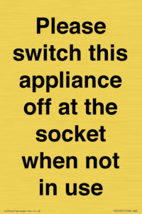 Please switch this appliance off at the socket when not in use